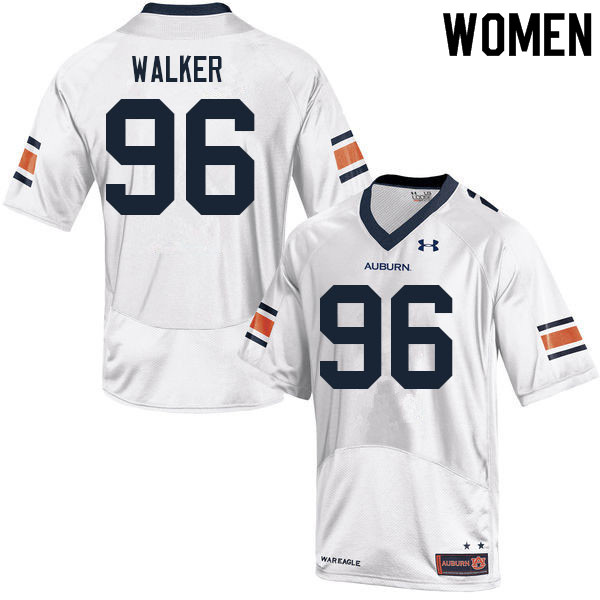 Women's Auburn Tigers #96 Garrison Walker White 2021 College Stitched Football Jersey